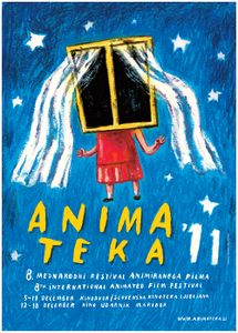 The poster of the 8th Animateka, based on the graphic design by Max Andersson, an artist-in-residence at <!--LINK'" 0:63--> in Ljubljana, 2011