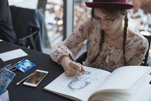 Pufyka, manga artist at <!--LINK'" 0:322-->, 2017.