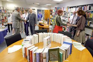 <!--LINK'" 0:140--> celebrates the re-naming of the "German Reading Room" into the "German Library", 2009